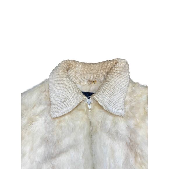 Learsi Vintage Dyed Tan Rabbit Fur/Knitted Jacket - Picture 4 of 5